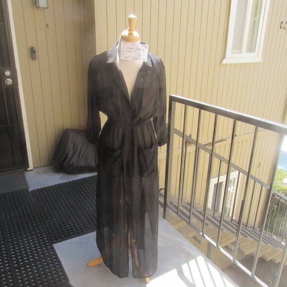 #310  NEW WOMEN'S BLACK LINGERIE SHEER ROBE  (SIZE XL) - Picture 1 of 3